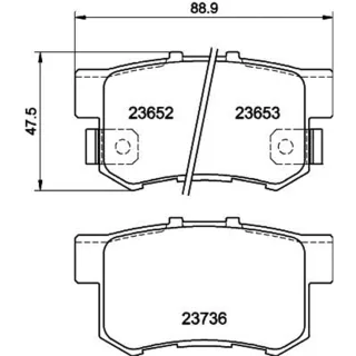 Hella Bremsbel?ge hinten Honda Accord Civic Fr-V Jazz