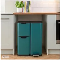 HTI-Living Mülleimer Mülleimer Edelstahl mit 3 Behältern, Mülltrennsystem 60 Liter