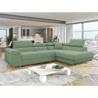 MIRJAN24 Ecksofa Torezio Cord, mit Bettkasten und Schlaffunktion, Einstellbare Kopfstützen, 274x203x70-90 cm