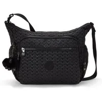KIPLING Schultertasche GABBIE M, Umhängetasche, Signature Emb (schwarz), Schultertasche Reißverschluss