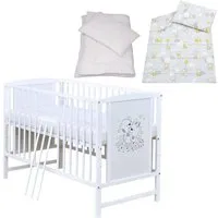 Baby-Delux Komplettbett Babybett Mia Komplettset, 7-tlg., Kinderbett 60x120 cm weiß, Bettset verschiedene Designs