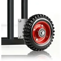 XERSEK Torlaufrolle 2 Stück Schwerlastrolle Torrolle, Torstützrad mit Gefederte, Ø200mm, (Max.150 kg/Rolle Hochfester Stahl Qualitätsgummi An Rundrohre 4-5.2cm), Stoßdämpfung Rolle Für Holztore Gartentor Zäune Metalltore Drehtore