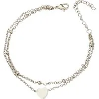 KARMA Fußkette mit Anhänger Fußkettchen mit Herz Anhänger Silber Gold oder Rosé Fusskette Geschenk, Fußschmuck Damen Urlaub Strand Edelstahl