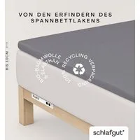 Schlafgut Spannbettlaken PURE TOPPER Bio-Baumwolle mit Elasthan 170 g/m² für Topper bis 10 cm, Jersey-Elasthan, Gummizug: rundum, (1 Stück), PREMIUM Laken für Matratzen bis 10 cm Höhe, dehnbar, blickdicht