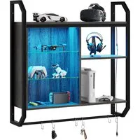 Bestier Wandregal Küchenregal, LED-Gaming-Regale (19.8 x 84 x 88.6 cm) mit verstellbarem, Badezimmer Regal, Schweberegal für Gaming Zimmer, Wein, Kaffee Bar