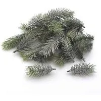 Kunstzweig Künstliches Tannenstreu, 8-13cm. 24x Tannenzweig, Triebe mit Schnee, Gasper, Höhe 13.00 cm