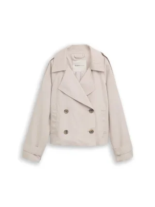 Denim Tom Tailor - Loose Fit Trenchcoat cloud grey - Gr. - S