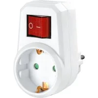 HEITECH Steckdosenschalter Abschaltbarer Zwischenstecker 2-polig Ein-Aus Schalter beleutet, max. 3500,00 W, 1-St., für Innenräume, kostenloser Versand