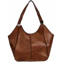 ITALYSHOP24 Schultertasche Damen XXL FLECHTOPTIK Hand-Tasche Shopper Businesstasche Workbag, Tote Bag Reisetasche Henkeltasche Beuteltasche Hobo Bag Weekender