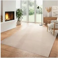 Carpettex Veloursteppich Unicolor - Einfarbig, Läufer, Höhe: 7 mm, Kurzflor Rund Teppich Anti-Rutsch Rückseite Waschbar Flauschiger
