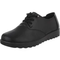 Ital-Design Vielseitiger Freizeitschuh mit hohem Tragekomfort für Damen Schnürschuh (91554613) Flach Schnürer in Schwarz