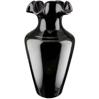 GILDE Dekovase IRINA Vase - schwarz - Keramik - H. 40cm x H. 20,5cm - Deko - Dekovase (1 Stück), Konische Vase - Blumenvase für Tischdeko - Elegante Deko Vasen