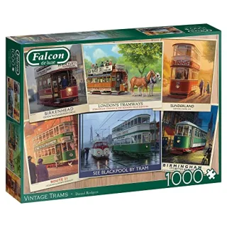 Falcon Puzzle 11367 - Vintage Trams [1.000 Teile]