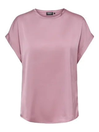 ONLY - ONLLIEKE S/S SATIN MIX TOP WVN NOOS Lilas - Gr. - S