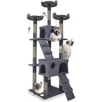 Bituxx Kratzbaum XL für Katzen Lichtgrau