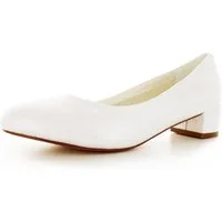 White Lady 872-L offwhite - flache Leder-Brautschuhe Ballerina