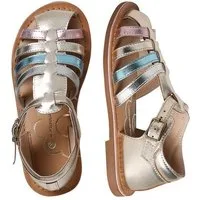 vertbaudet Metallic-Ledersandalen mit Schnallen Kinder Sandale