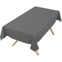 ANRO Tischdecke DanceDirty abwaschbar Leinenoptik wetterfest Falschuni Modern (Einzelstück 1-tlg, eine Tischdecke), Stofftischdecke schmutzabweisend 100x140cm Uni Grau