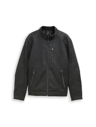 Tom Tailor - Bikerjacke in Wildleder-Optik black - Gr. - M