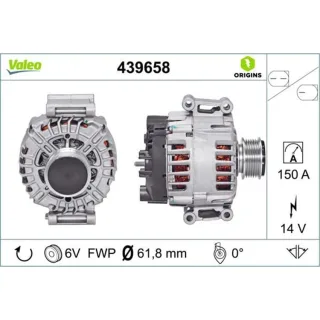 Valeo Lichtmaschine 150A Audi A4 A5 Q5 Tt 439658