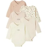 vertbaudet Body Bio-Kollektion: Baby Wickelbodys mit langen Ärmeln 5er-Pack
