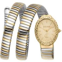 Just Cavalli Time Quarzuhr Signature Snake JC1L391M0045, Armbanduhr, Damenuhr, Edelstahlarmband, analog, Kristallsteine