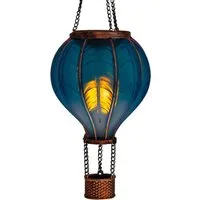 IC Gardenworld LED Solarleuchte LED Solar Heißluftballon mit Flammeneffekt Beleuchtung zum Aufhängen, LED fest integriert, warm-weiß mit Flammeneffekt, 20 warm-weiße Lichter