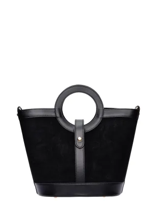 Anna Luchini Schwarz Rindsledertasche