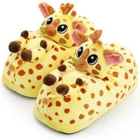 Corimori Süße Giraffen Slipper für Kinder und Erwachsene Plüsch Hausschuhe (Packung, Geschenk) super weiche Puschen, Tierhausschuhe, EU Einheitsgröße 34-44