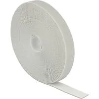 Klettband auf Rolle, 10 Meter x 20mm, Kabelbinder grau