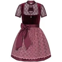 Steigenhöfer Manufaktur Dirndl Damen im Set - Franziska - Vollständiges Oktoberfest Outfit (Komplettes Dirndl Set, Das Set beinhaltet Kleid, Bluse und Schürze) Midi Dirndl - 60cm Rock - Feine Samtoptik und Perlenapplikation