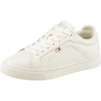 Tommy Hilfiger WOMENS ICON COURT SNEAKER FLAG Plateausneaker, Freizeitschuh, Schnürschuh, Halbschuh mit gepolstertem Schaftrand