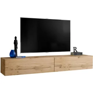 Komodee Tv-Hängeboard, Eiche Wotan, Eiche Wotan, Holzwerkstoff, Rechteckig, 200x30x41.5 cm, Wohnzimmer, Wohnwände, Lowboards, Lowboards stehend