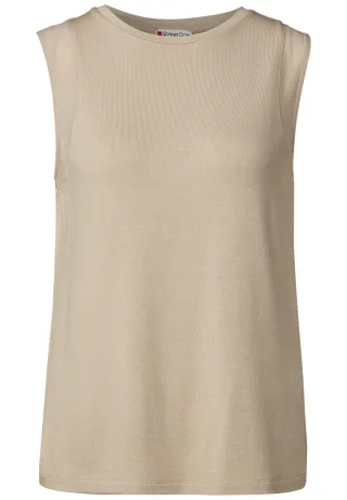 Street One - Top mit Chiffondetails coastal beige - Gr. - 42