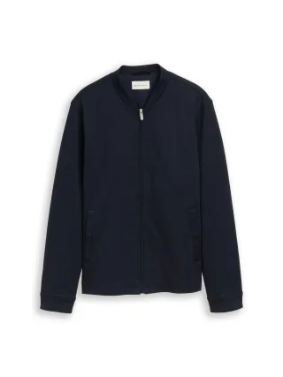 Tom Tailor - Piqué Bomberjacke mit Eingriffstaschen sky captain blue - Gr. - XXXL