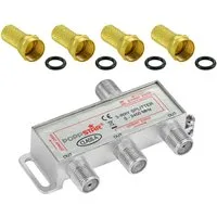 Poppstar Sat-Verteiler Splitter analog/digital SAT-Antenne (Umschalter 3-fach für TV Antenne Satellit Kabel Fernseher Radio LNB)