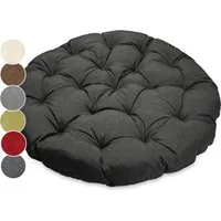 sunnypillow Sesselauflage Polster für Papasansessel, rund Durchmesser 120 cm Dicke 15cm, Schwarz