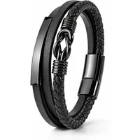 UNIQAL.de Lederarmband „APERION“ – Infinity Symbol für Verbindung & Stärke (Unendlichkeit Zeichen, Premium Rindsleder, massiver Edelstahl, Magnetverschluss, Handgefertigt), Geschenk für Herren & Unisex