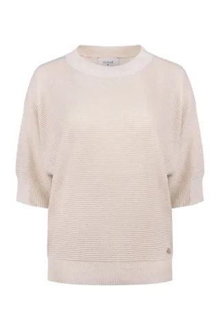 nukus - Stricktop mit Lurex beige - Gr. - XL