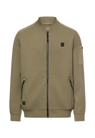 camel active - fleXXXactive® Sweatjacke mit Reißverschluss deep olive - Gr. - XXL
