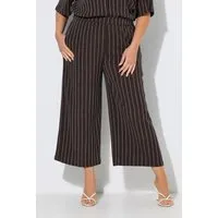 Ulla Popken 7/8-Hose Schlupfhose Struktur weites Bein Elastikbund
