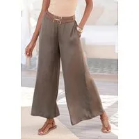 LASCANA Webhose mit extra weitem Bein aus softer Satinqualität luftige Sommerhose mit Taschen, elegant