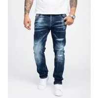 Rock Creek Regular-fit-Jeans Herren Jeans Stonewashed Dunkelblau RC-3104
