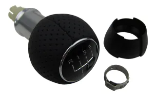 Original Schaltknauf VAG Knauf Knopf Alu Echt-Leder für VW Golf 4 IV Bora Beetle
