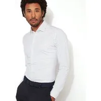 DESOTO Langarmhemd Jerseyhemd Casual Kent langarm Flexibler Stretch, mit Minimal Print, Kentkragen