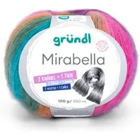 Gründl Wolle Mirabella Farbverlaufsgarn mit Anleitung Häkelwolle, 550,00 m (Wolle Farbverlaufswolle zum Stricken und Häkeln, Strickwolle, Strickgarn, Handstrickgarn), 80% Polyacryl, 20% Wolle