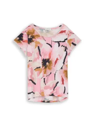 Tom Tailor - T-Shirt aus Baumwolle big abstract flower print - Gr. - XL