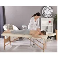 Feel2Home Massageliege Massageliege 2 Zonen Kopfstütze Ergonomische Weiß Rot Gelb Creme Mobil (Stück, Liege), flexibel Einstellbar