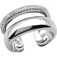 Firetti Fingerring Schmuck Geschenk Silber 925 Damenring Ring 2-reihige Optik, mit Zirkonia (synth)