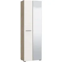 Home affaire Garderobenschrank Beny Kleiderschrank, Stauraumschrank, Flurschrank, Höhe 193 cm Hochglanzfronten, Spiegeltür, Breite 60 cm, ausziehbare Kleiderstange